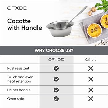 Amazon.com: Cocotte Stainless Steel 3.15 Inch - 4 Pcs Mini